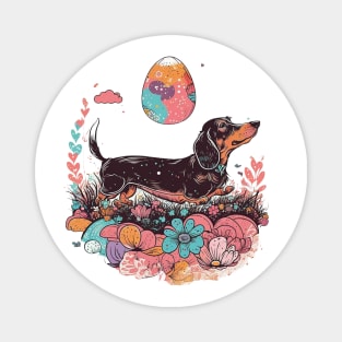 Dachshund Dog Retro Spring Easter Egg Cute Dog Lover Gift Magnet